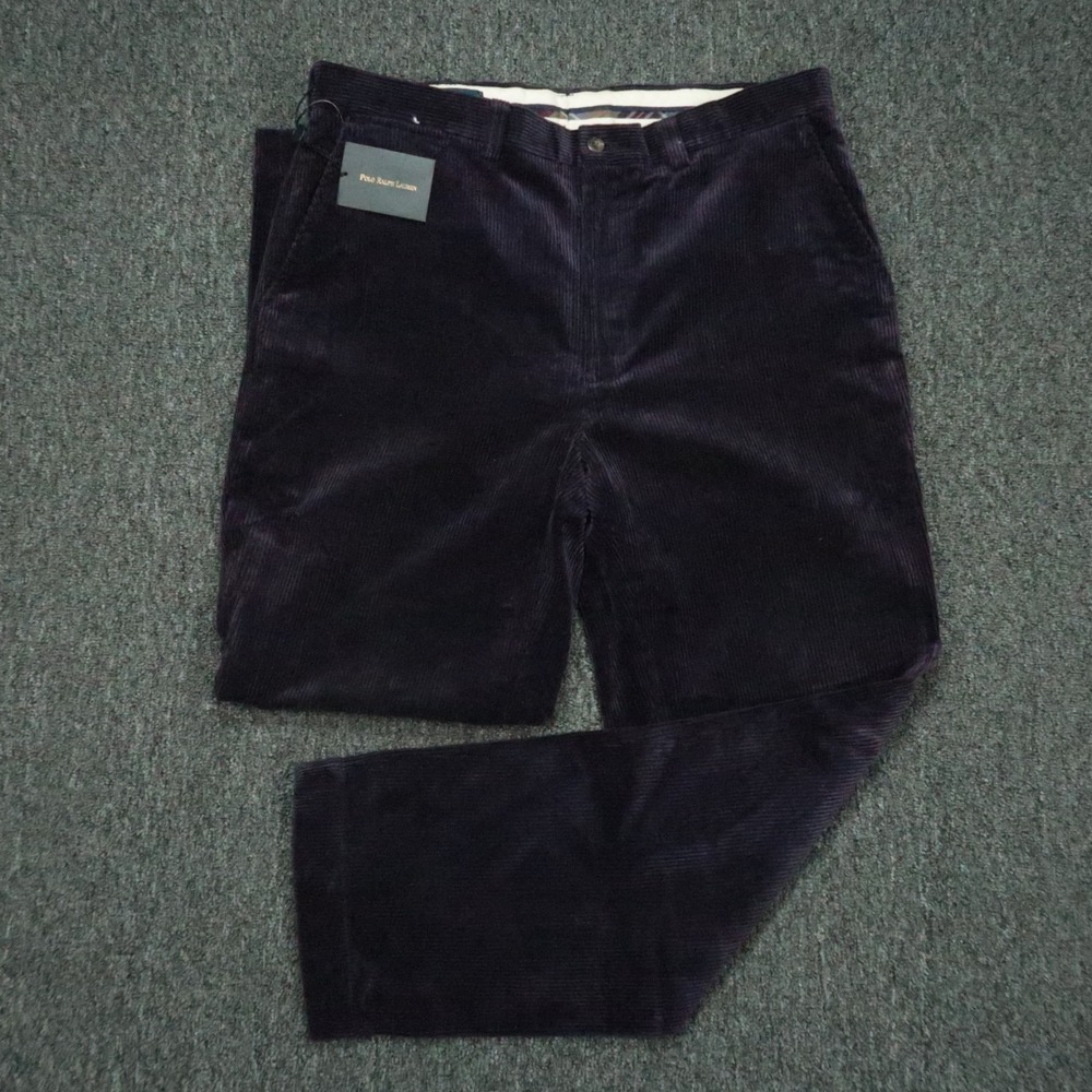 VINTAGE Polo Ralph Lauren Pants Men 35x30 Purple Corduroy PRL Cords Straight